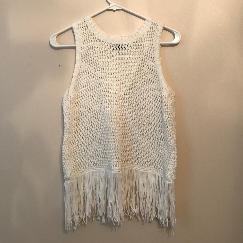 Michael Stars Crochet Fringe Tank